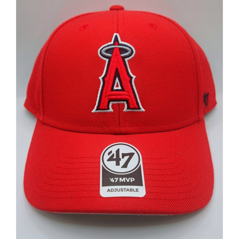 47 Brand MLB Los Angeles Angels MVP Adjustable Baseball Cap Red OSFA New